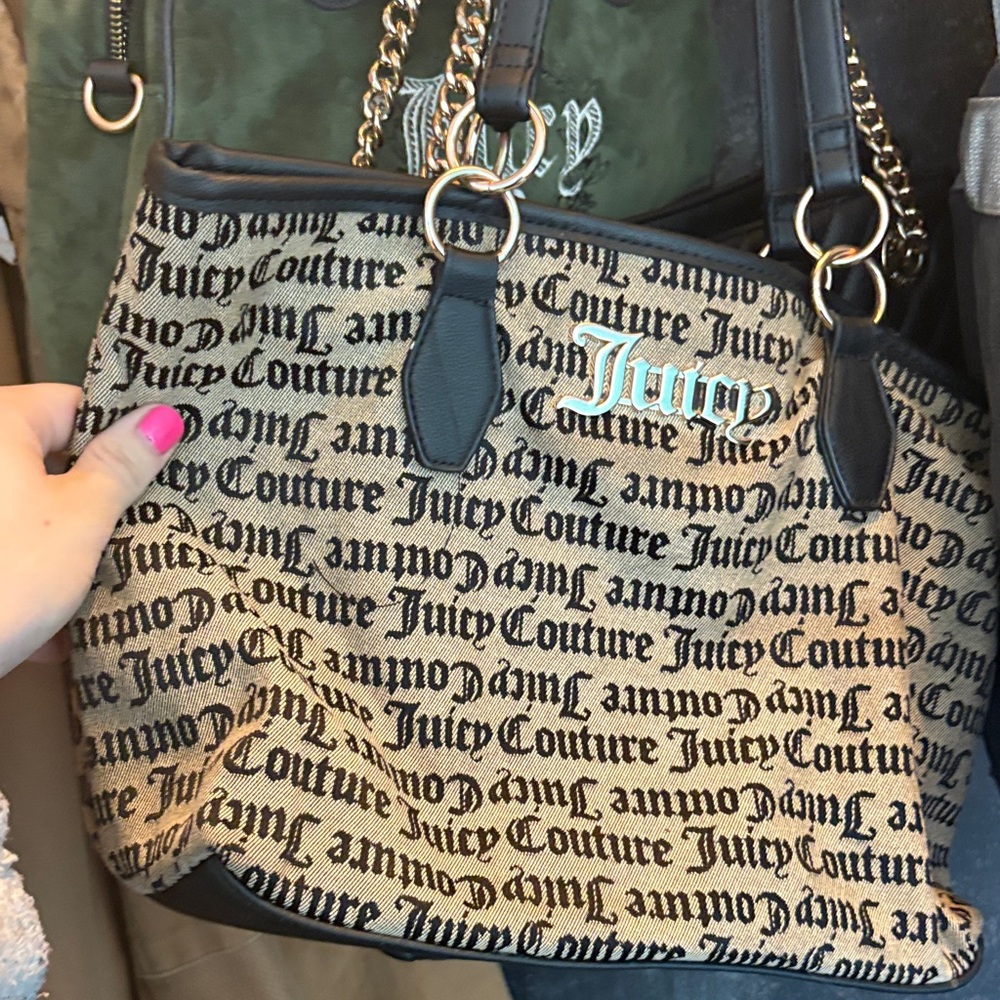 Juicy Couture Black and Cream Tote Bag